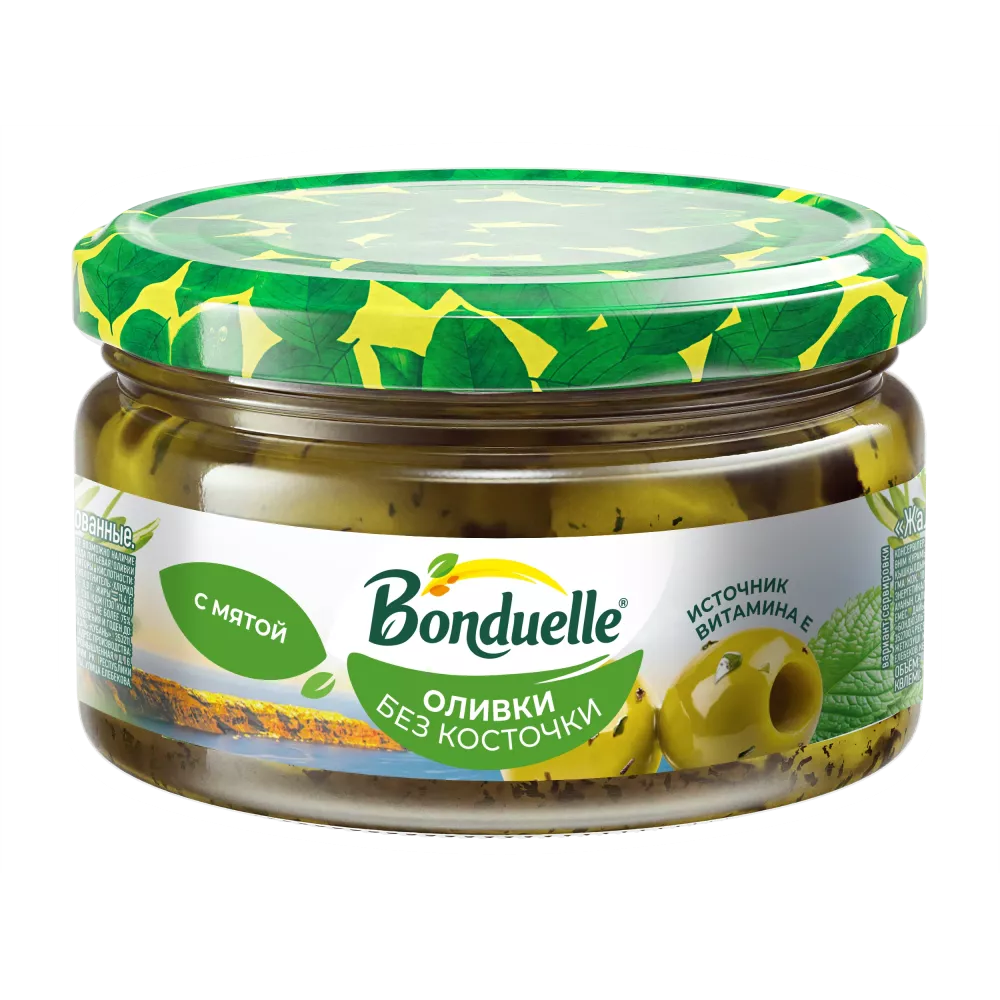 Bonduelle danaksiz zaytun, yalpizli, 200 g