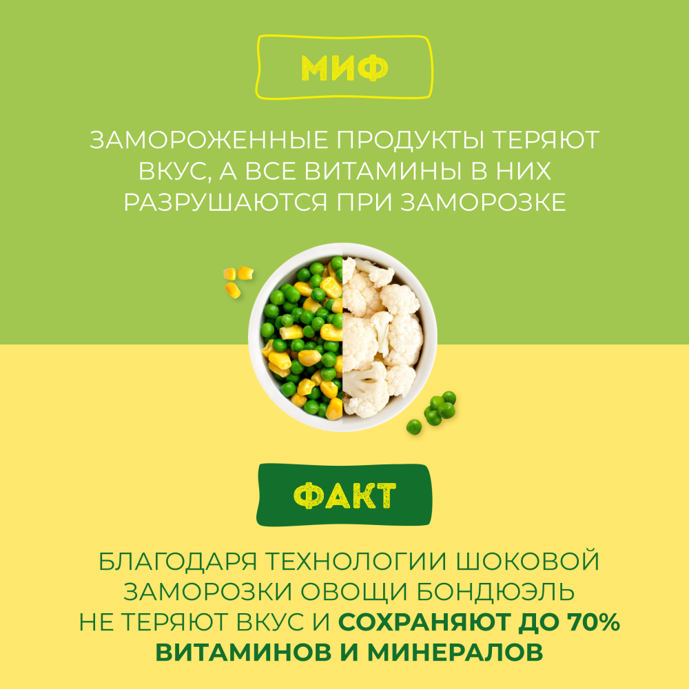 Горошек замороженный Бондюэль, отборный, 400 г