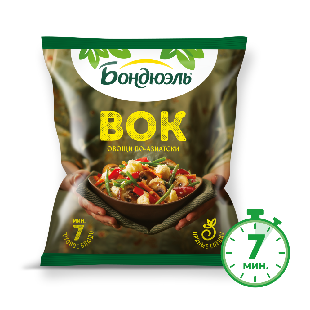 Овощи Бондюэль Вок по-азиатски, смесь замороженная, 400 г