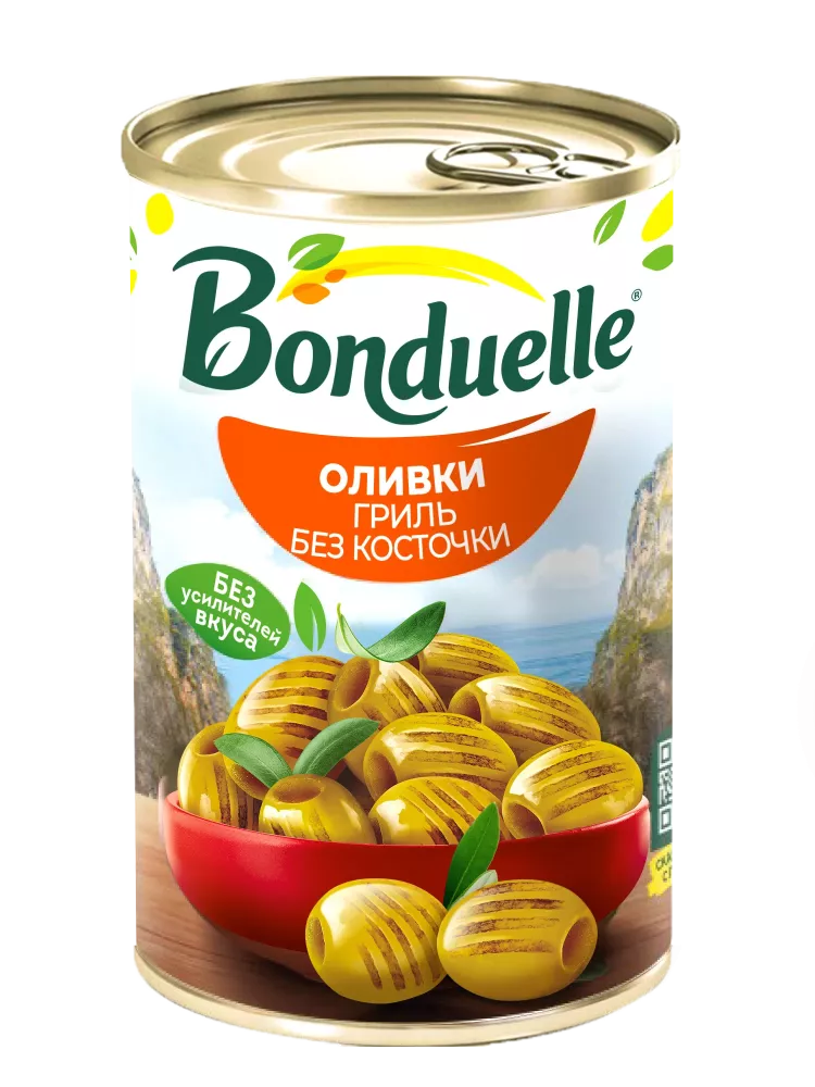 Bonduelle gril yashil zaytunlari danaksiz 314 ml