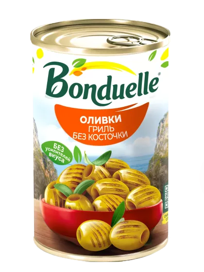 Bonduelle gril yashil zaytunlari danaksiz 314 ml