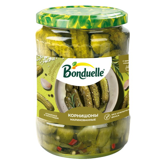Bonduelle Marinadlangan kornishonlar 500 ml