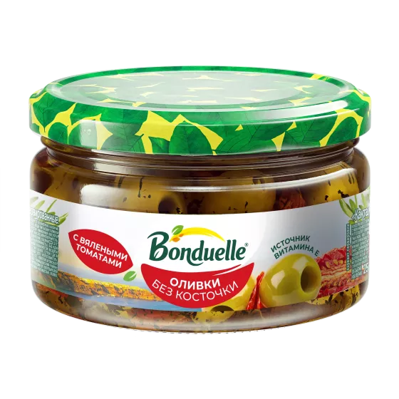 Bonduelle danaksiz zaytun, quritilgan pomidorli, 200 g